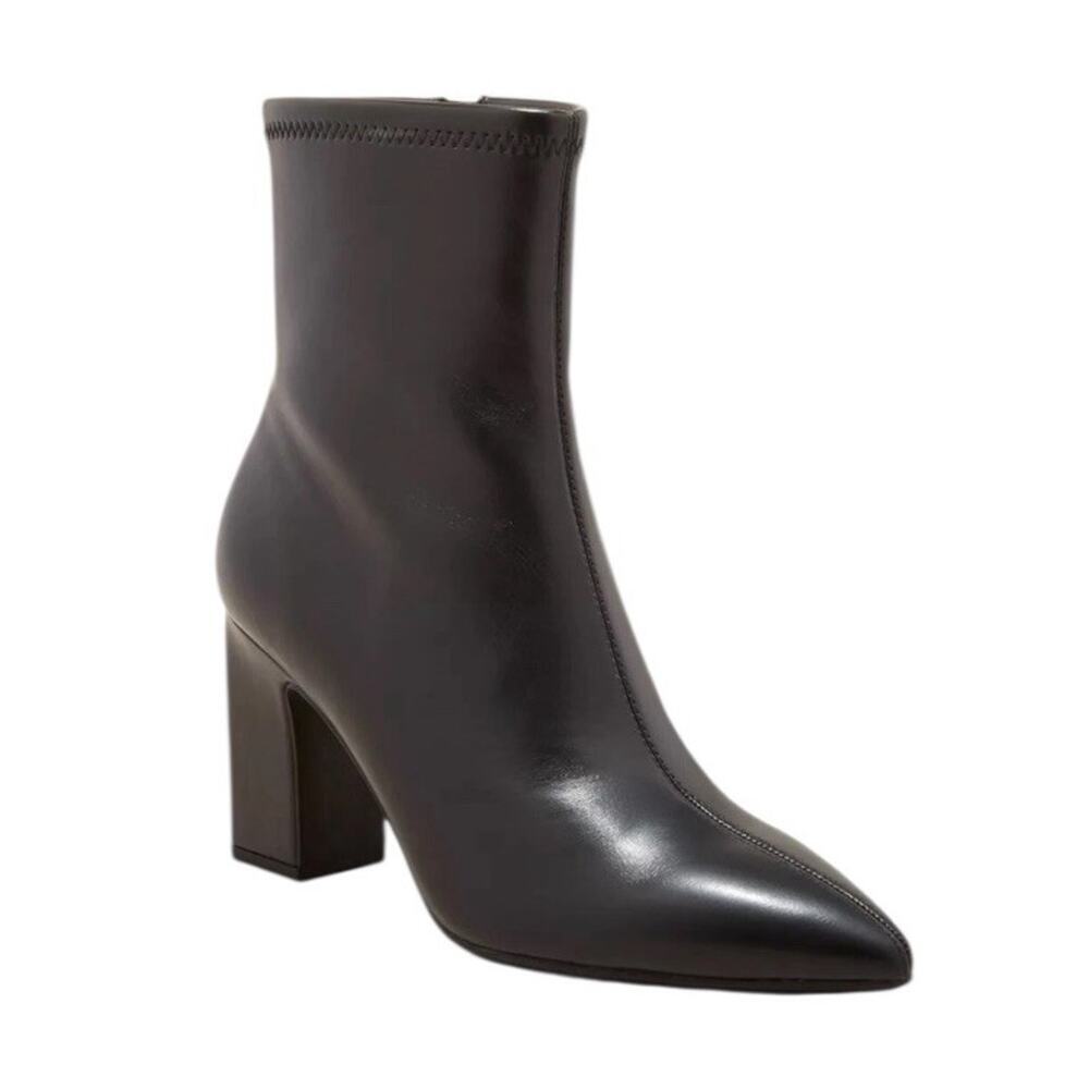 A New Day Ankle Boots Donna Women's Size 10 Black 3½" Heel Side Zip Faux Leather